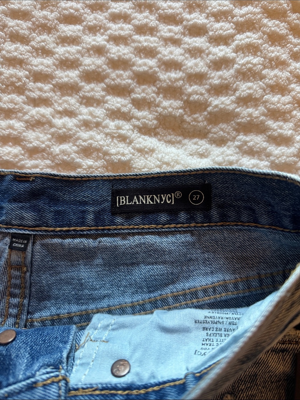 Blank NYC Light Blue Distressed Denim Shorts - Picture 2 of 4